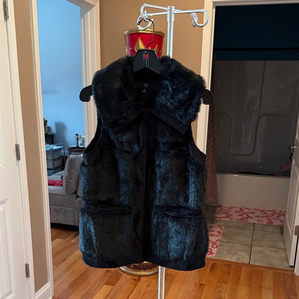 Rachel Zoe Midnight Faux Fur Vest